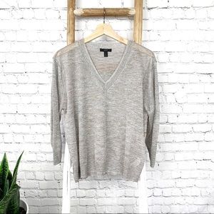 J Crew V-Neck Metallic Sweater